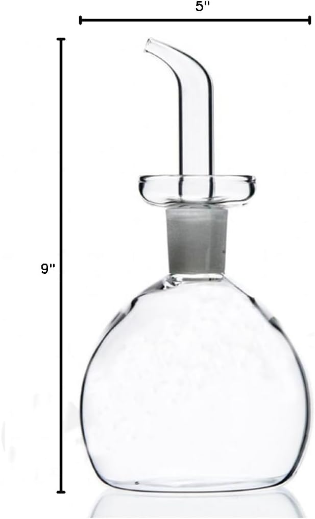 ELETON Cylindrical 28 oz Olive Oil Dispenser Bottle Glass with No Drip Spout -Olive Oil & Vinegar Dispenser Glass Cruet Decanter- Glassware Seal Handicraft Easy Clean Drip Free Bottles for Kitchen