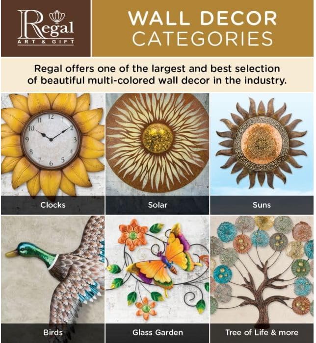 Regal Art & Gift Rainbow Copper Large Metal Sun Wall Decor - 36 Inch | Indoor Outdoor Rust-Resistant Sunburst Sculpture | Eye-Catching Metal Sun Wall Art Accent for Patio, Garden, Living Room
