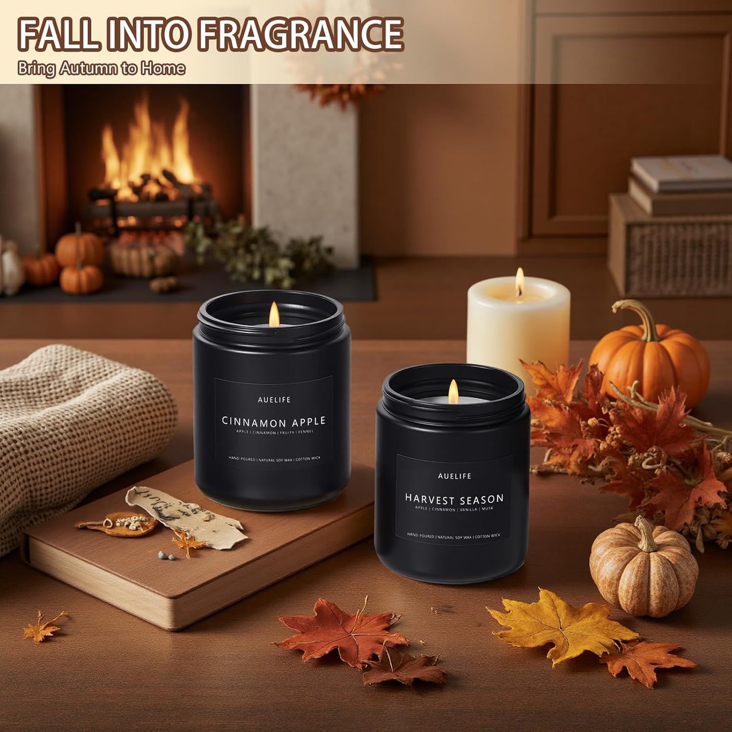 Fall Candle-Maple Syrup Latte Scented Candles for Home Decor, 7 oz Natural Soy Wax, Sweet & Cozy Autumn Candle, Aromatherapy Candles Gift for Coffee Lovers & Thanksgiving