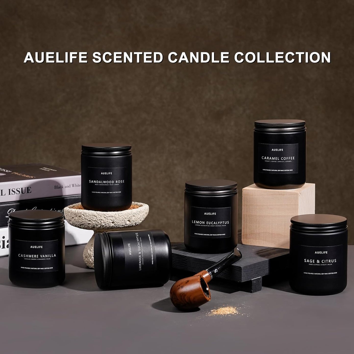 2 Pack Smoke & Vanilla Candle | Candles for Men - Masculine Candle, Soy Candles for Home Scented - Gifts for Men, Home Fragrance Gifts - Each of 7oz