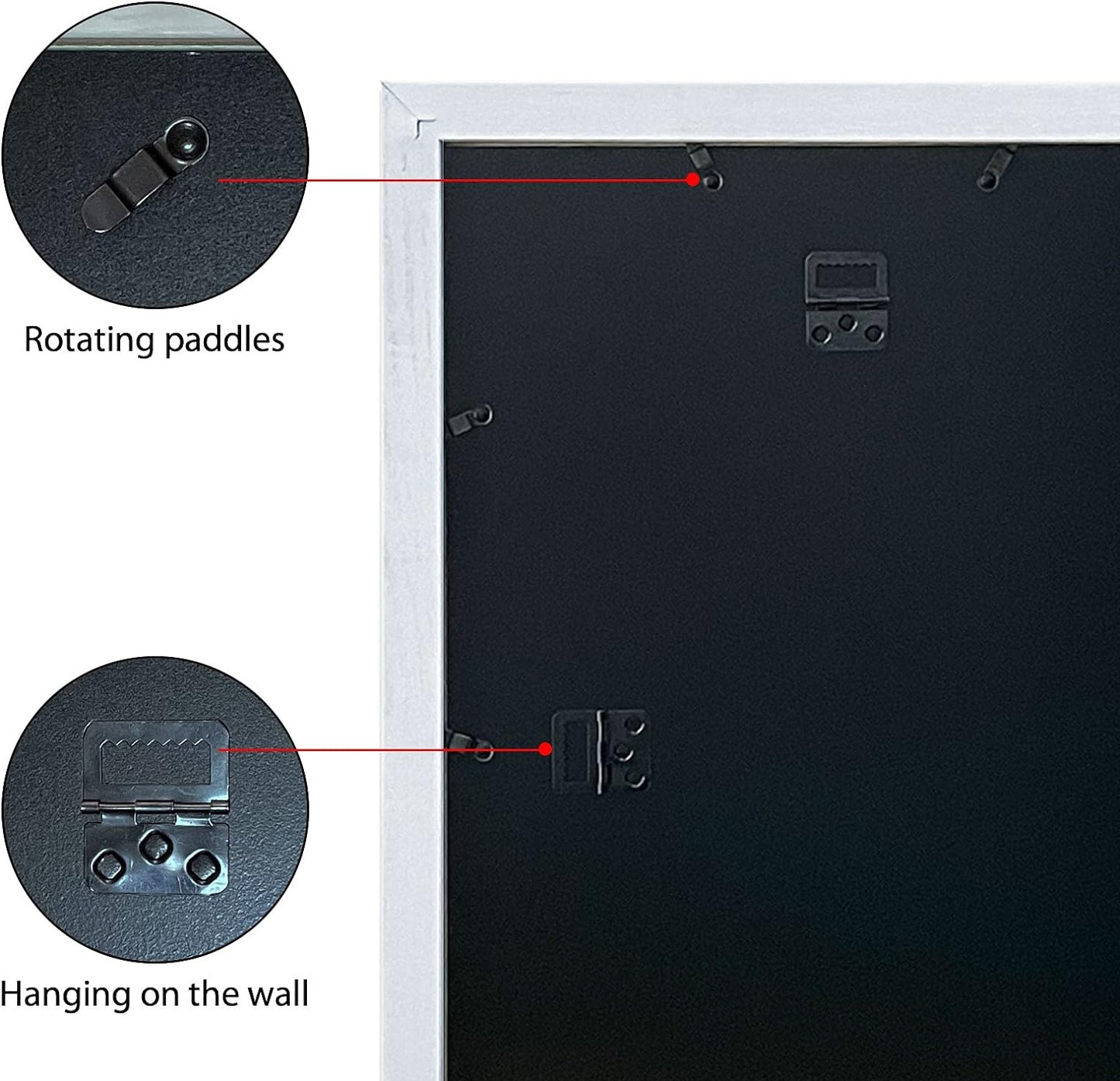 VCK Poster Frames 13x19 White 3 Pack, Solid Wood Picture Frames for Wall Mounting Hanging Art and Puzzle Frame