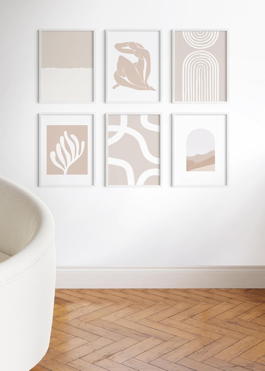 HAUS AND HUES 18x24 White Metal Picture Frames - Features Premium Aluminum, Vertical & Horizontal Hang, Shatterproof Plexiglass - Perfect for Home, Room, Office (18x24 in, White, Set of 6)