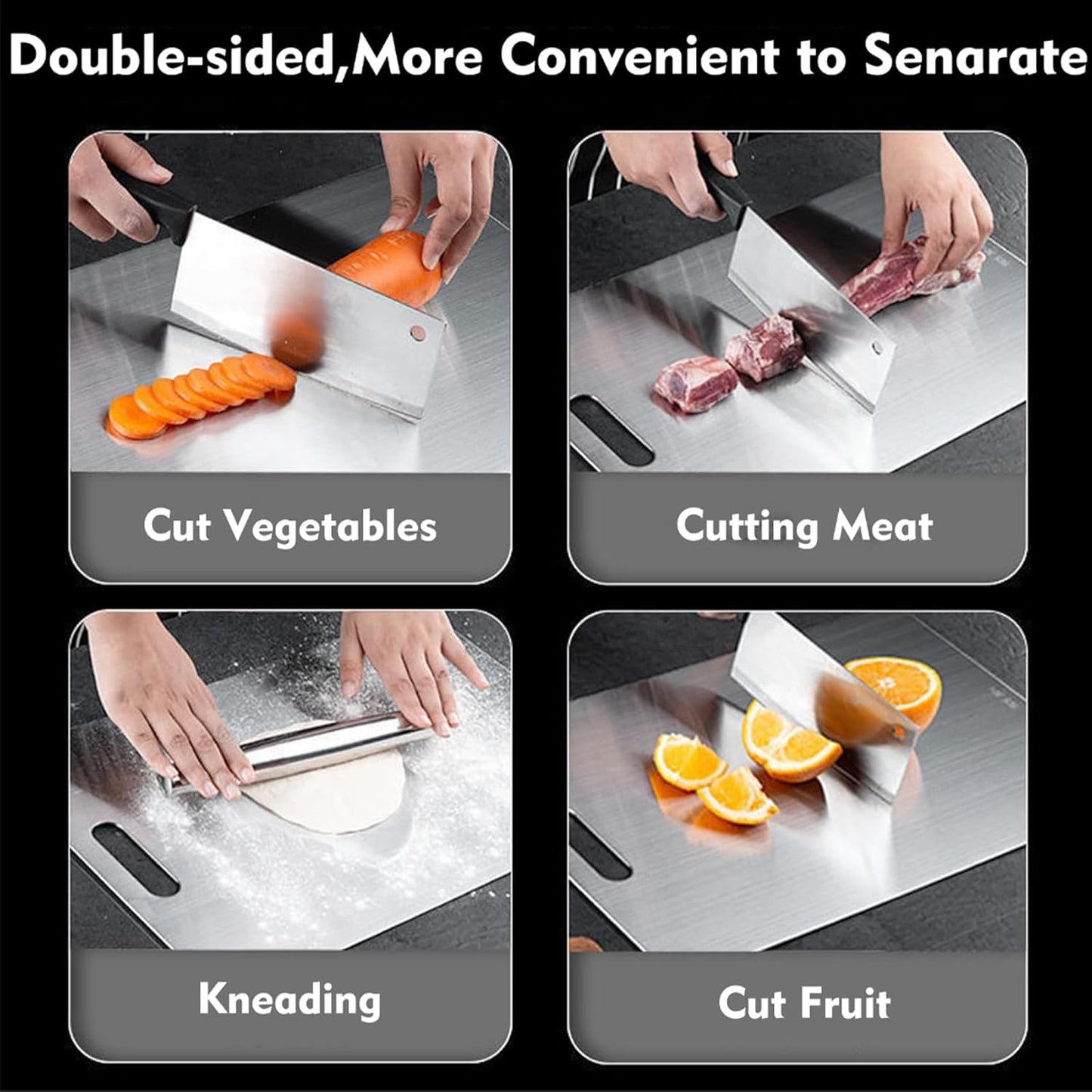 Titanium Cutting Board - 2 pack Titanium Cutting Boards for Kitchen,Double Sided Titanium Cutting Mat,Non Stick Chopping Board Easy to Clean(9.25 * 12.99in)