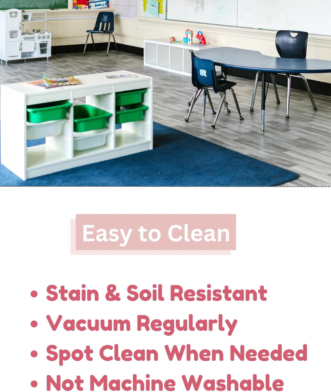 KOECKRITZ Soft and Colorful Kids Classroom Area Rugs (Passes Flammability Pill Test) Many Sizes and Bright Colors to Select from (12' x 15', Royal)