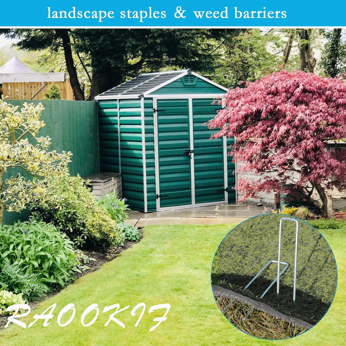 RAOOKIF 8 Inch Galvanized Garden Landscape Staples, 20/50/100/200Pcs Garden Metal Stakes, 11 Gauge Heavy Duty Ground Stakes for Decoration, Fence, Lawn, Fabric Pins