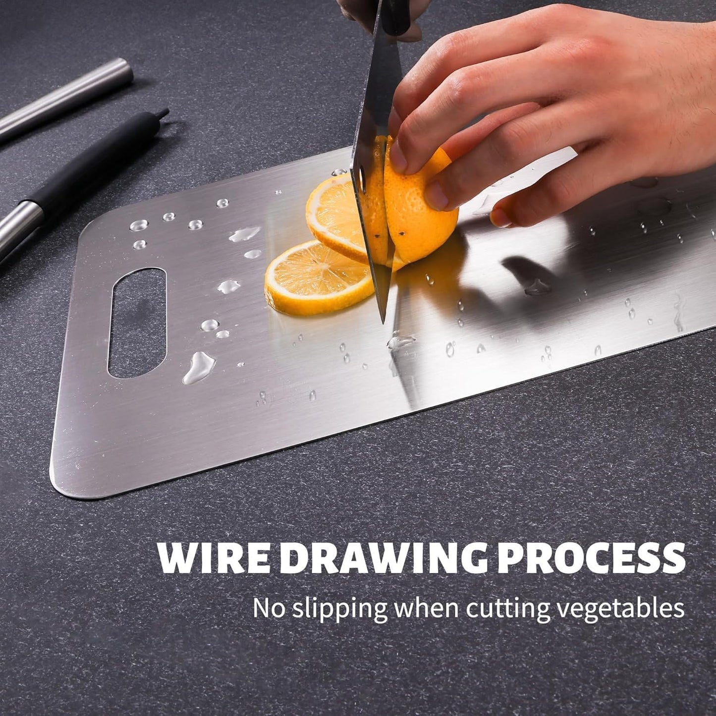 Titanium Cutting Board, New Upgrade Pure Titanium Cutting Boards for Kitchen,Food Grade 316 Stainless Steel Cutting Board,Double sided Dishwasher Safe 18.1 * 11.8inch