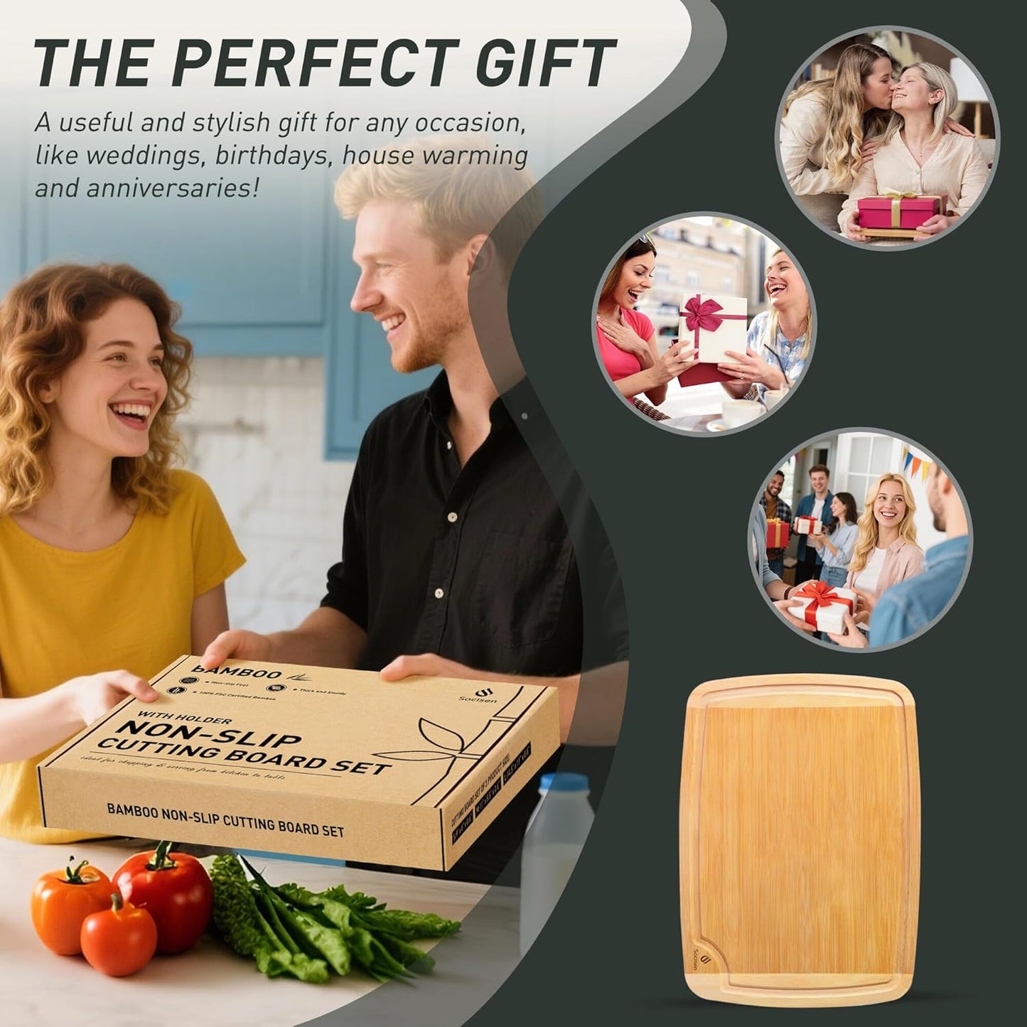 Bamboo Cutting Board Set Non Slip Feet Over Sink Acrylic Counter Lip Glass Plastic Smart Clear Countertop Marble Organizer Engraved Holder Flexible Round Black Stone Thin Bar White Commercial Metal