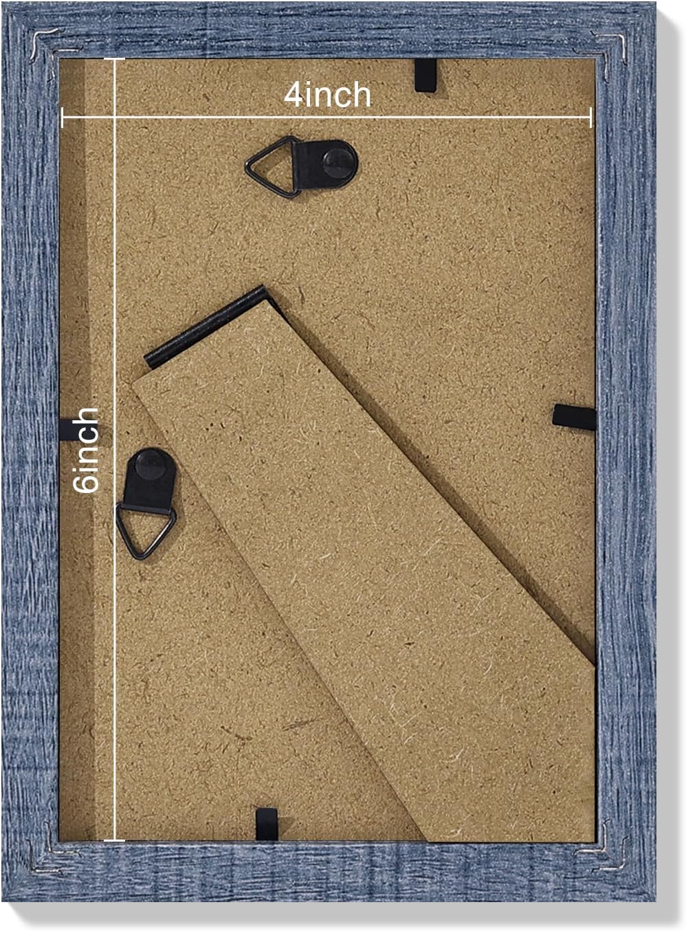 Vittanly 4x6 Picture Frames Set of 9, Shatter Resistant Plexiglass, Display 3.5x5 Pictures with Mat or 4x6 without Mat, Photo Frames for Wall or Tabletop, Engineered Wood, Navy