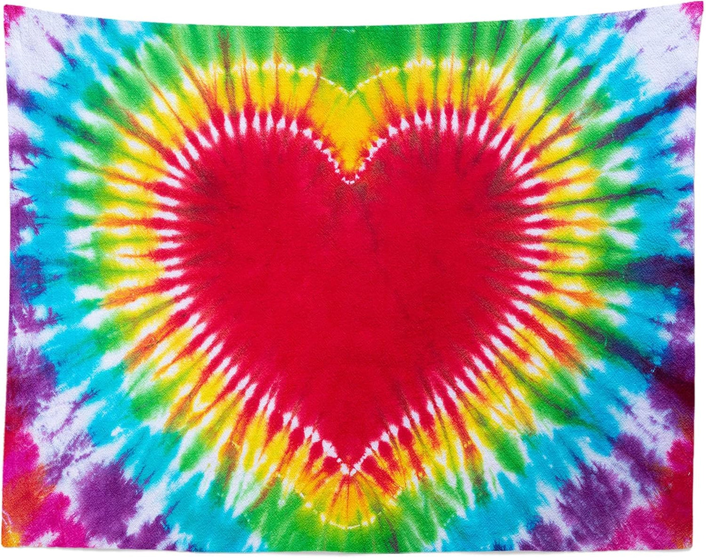Loccor 12x10ft Tie Dye Tapestry Heart Sign Tie-Dye Abstract Wall Hanging Bedroom Aesthetic Colorful Room Decor Party Backdrop for Bedroom Living Room Dorm Decor (Pattern Painted on Polyester Fabric)