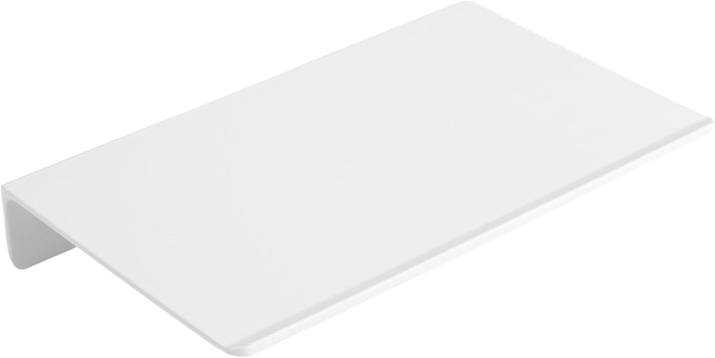 JOOM Small Metal Wall Floating Shelf - Metal Wall Shelf, Black Floating Shelf, Small Bathroom Shelf, Display Shelves for Storage (White, 8 Inch)
