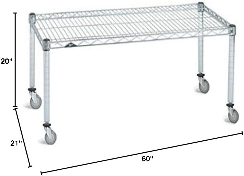 Omega Products Corporation 21" Deep x 60" Wide x 20" High Chrome Mobile Dunnage Rack