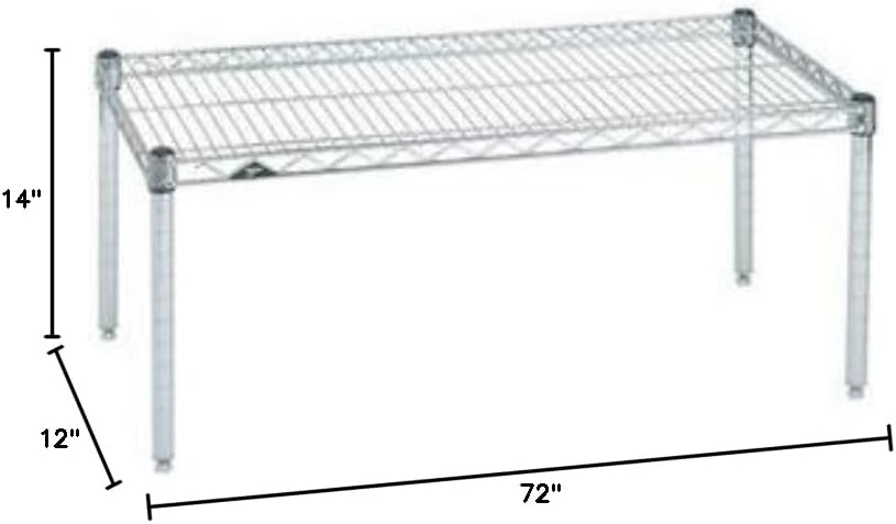 Omega Products Corporation 12" Deep x 72" Wide x 14" High Chrome Stationary Dunnage Rack