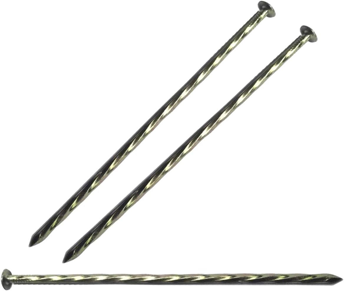 22 Pcs 8-Inch Landscape Stakes, Spiral Metal Galvanized Landscape Spikes, Garden Nails for Artificial Turf, Paver Edging, Weed Barrier, Carpentry and More