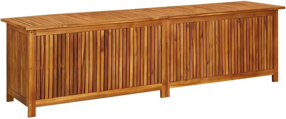 vidaXL Outdoor Storage Box, Deck Box with Gas-Lift Lid, Storage Chest with Water-Resistant Zippered Bag Inside, 78.7''x19.7''x22.8'', Solid Acacia Wood