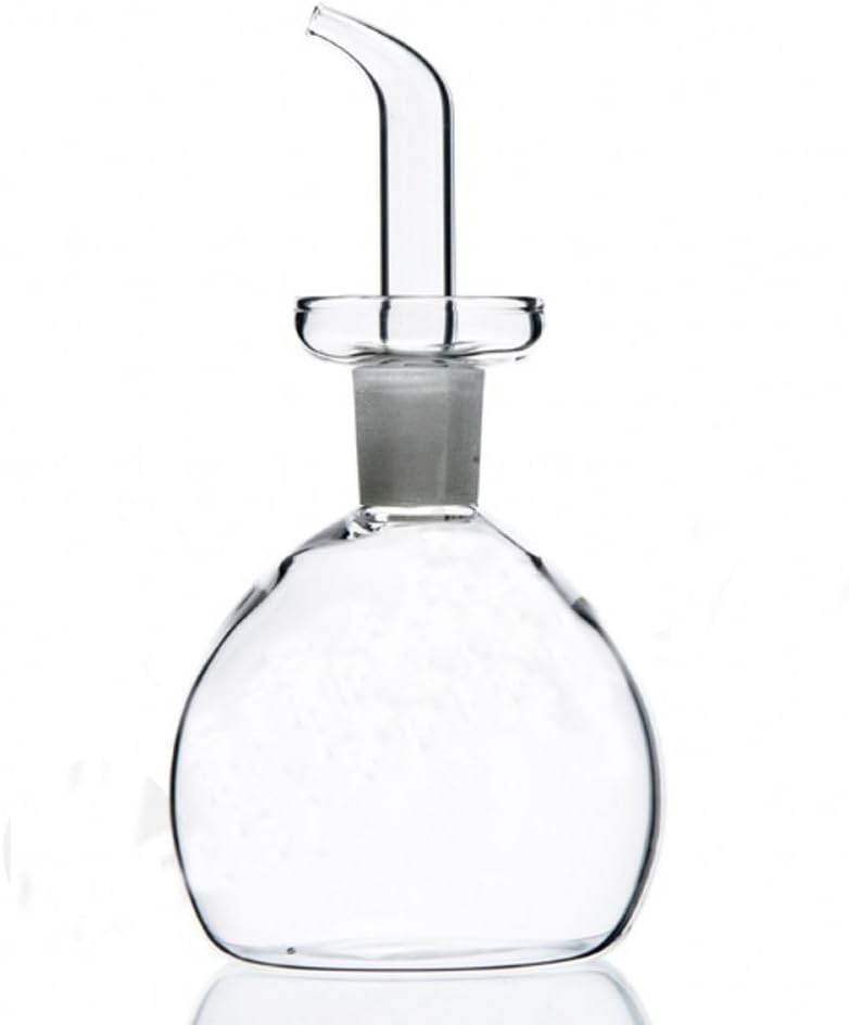 ELETON Cylindrical 16 oz Olive Oil Dispenser Bottle Glass with No Drip Spout -Olive Oil & Vinegar Dispenser Glass Cruet Decanter- Glassware Seal Handicraft Easy Clean Drip Free Bottles for Kitchen