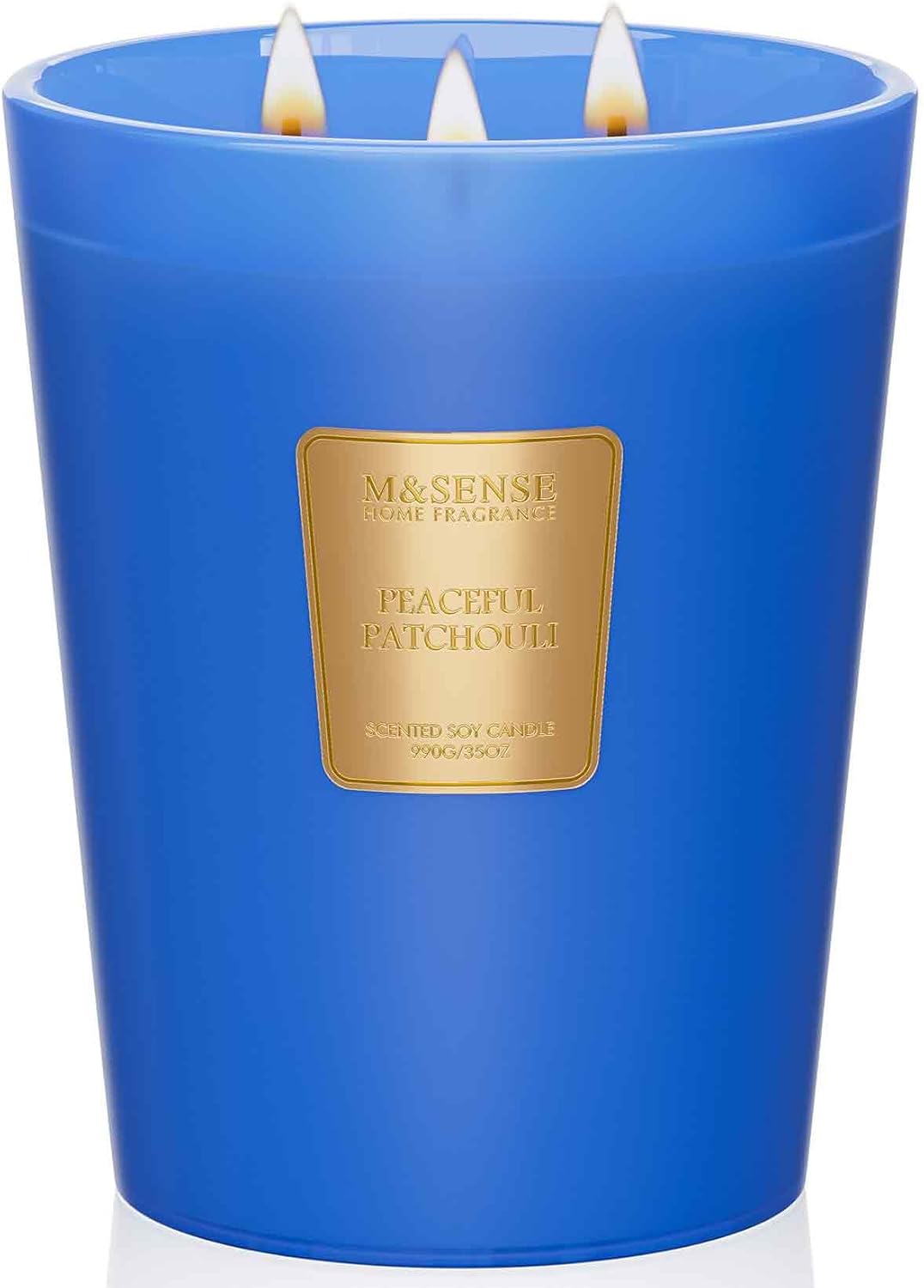 M&SENSE Peaceful Patchouli Scented Candle 35oz 150H Burn Time Long Lasting, 3-Wick Natural Aromatherapy Candle Highly Scented, Home Fragrance Housewarming Gifts