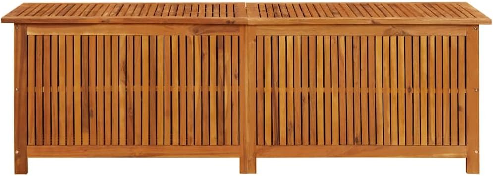 vidaXL Outdoor Storage Box, [Load Capacity Gallon] Deck Box with Gas-Lift Lid, Storage Chest with Water-Resistant Zippered Bag Inside, 68.9''x19.7''x22.8'', Solid Acacia Wood