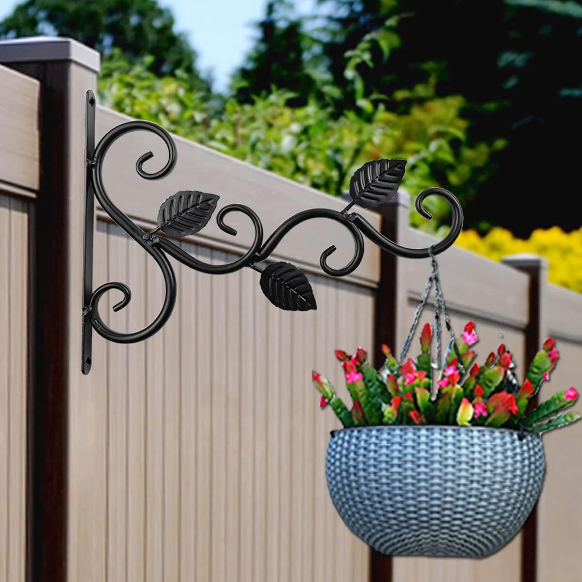 TIHOOD 4PCS Plants Hangers Outdoor Indoor Decor, Wall Hooks for Hanging Plant Bracket, Plant Hooks for Bird Feeder, Wind Chime, Lights, Lanterns