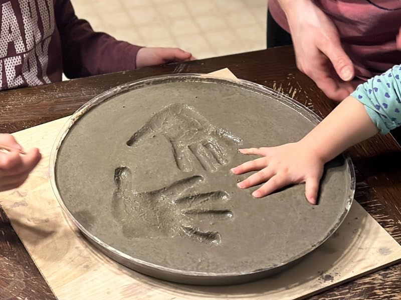 Large DIY Stepping Stone Kit, Handprint Stepping Stone, Mother's Day Gift, Footprint Stepping Stone (14 Inch)