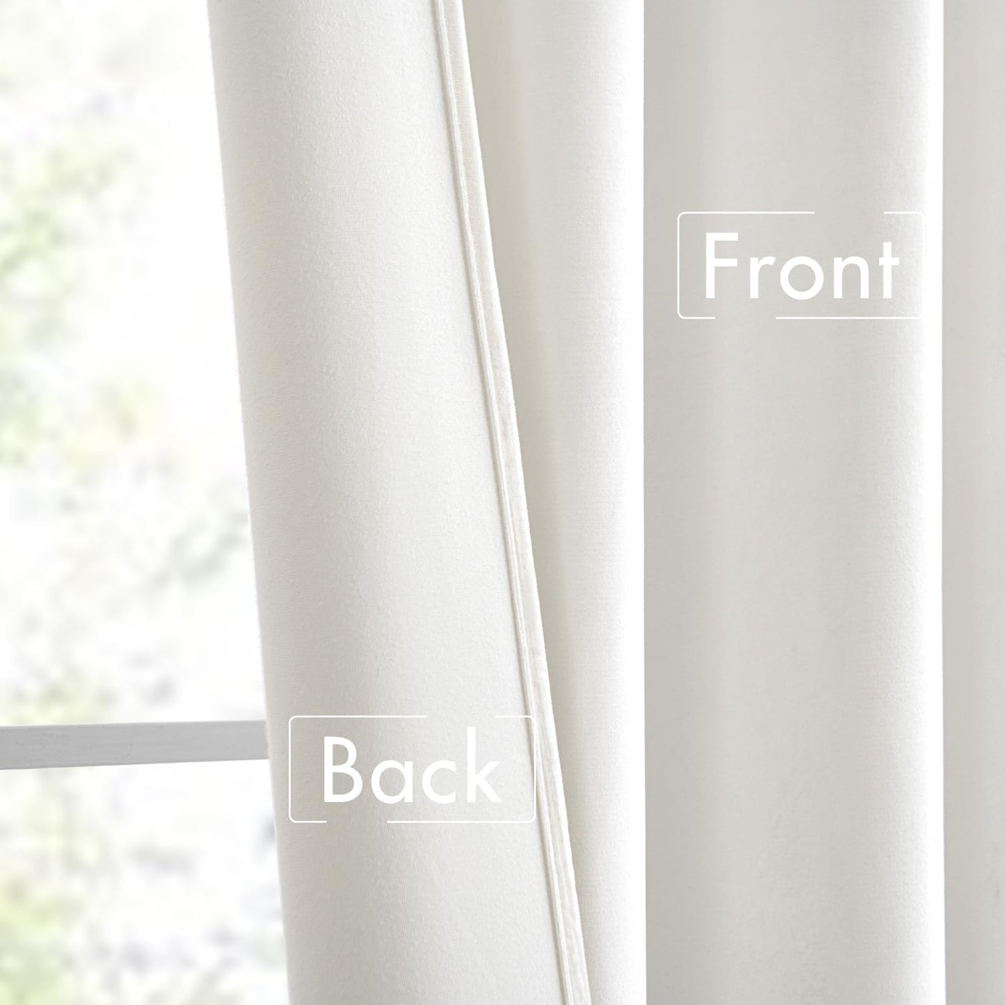 MIULEE White Velvet Curtains 90 inches Long 2 Panels - Luxury Pinch Pleated Room Darkening Window Drapes for Bedroom Living Room Thermal Insulated Super Soft, Back Tab Rod Pocket Elegant Decor