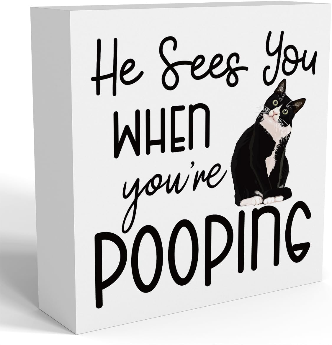 Funny Bathroom Decor Are You Pooping Cat Sign Funny Bathroom Toilet Table Decoration Funny Cat Gifts Bathroom Wall Decor Cat Gifts for Women Gifts for Cat Lovers, Bathroom Wooden Box Sign Decor