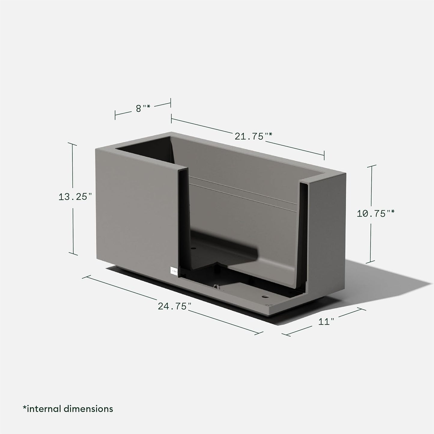 Veradek Block Series Long Box Planter - Large Rectangular Planter for Indoor or Outdoor Patio/Porch | Durable All-Weather Use with Drainage Holes | Modern Décor for Tall Plants, Flowers or Shrubs