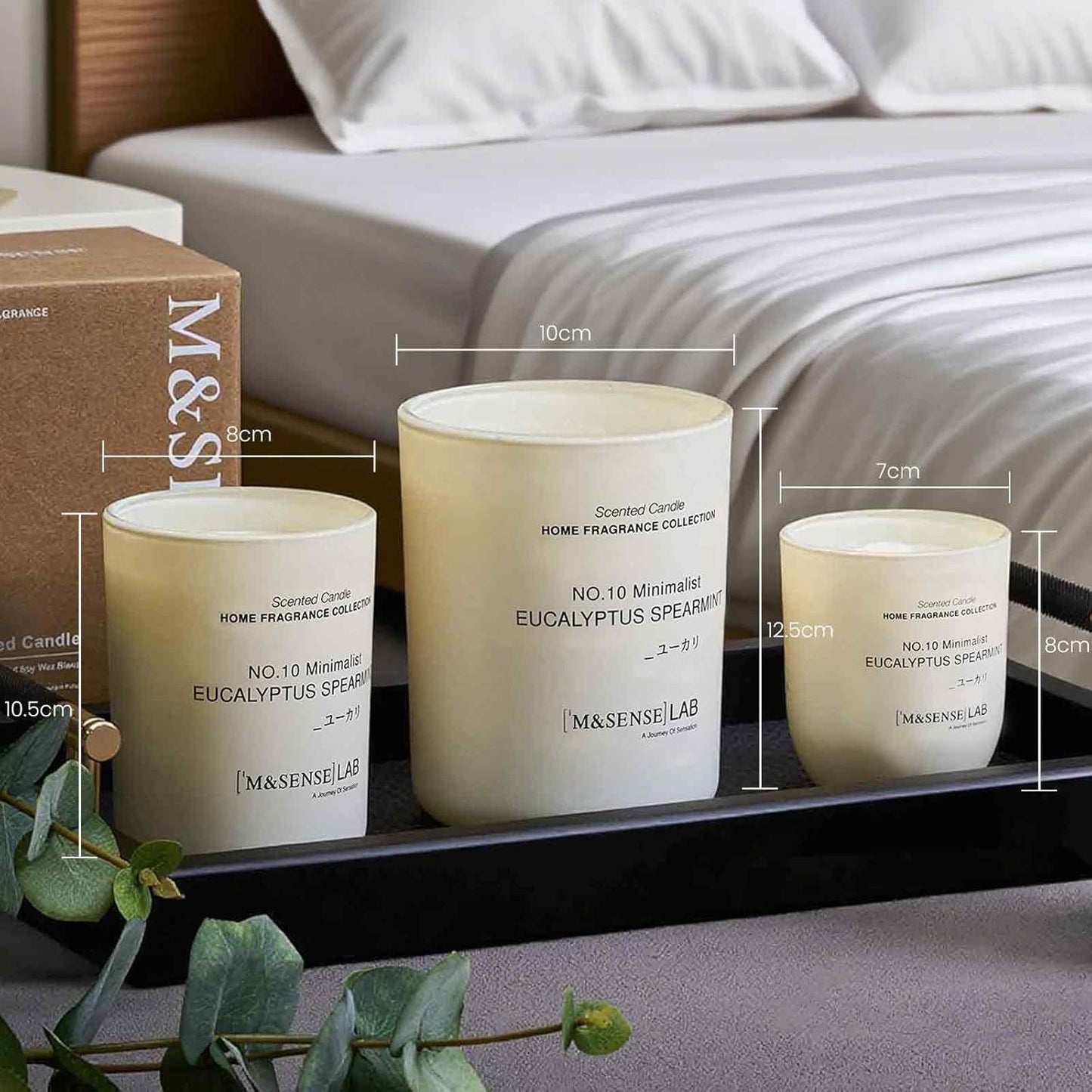 M&SENSE Natural Soy Candle| Vanilla Sandalwood | 16.6 oz, 95H Burn | Minimalist Scented Candle for Relaxation, Gifting, Home Décor | for Bedroom, Office, Party Large