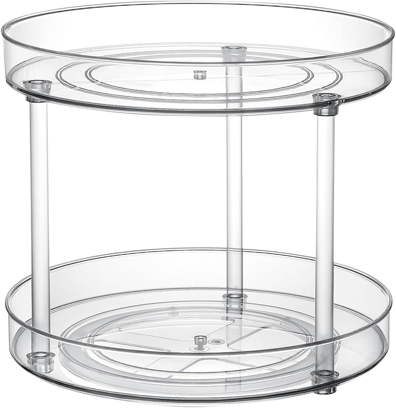 Clear Lazy Susan Organizer, Spice Rack Kitchen Cabinet Turntable, Pantry and Fridge Rotating Storage, Makeup Vanity for Skincare, Perfume, Cosmetic Dresser