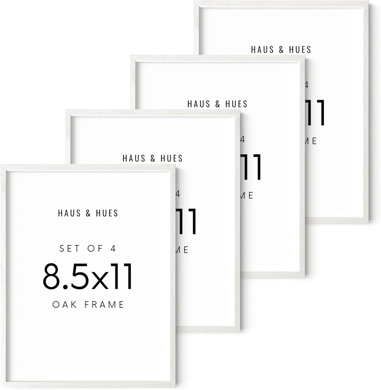 HAUS AND HUES Standalone White Oak Frame Set of 4-8.5x11