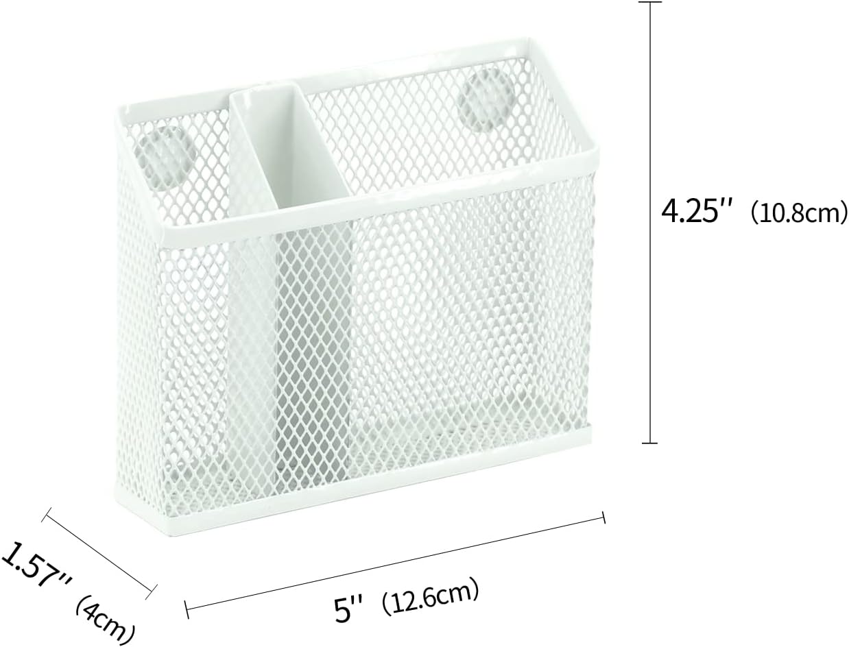 Neudeoc Locker Organizer and Accessories Kit, Includes Mesh Locker Shelf and Magnetic Pen Holder, Suitable for School, Work, Kitchen and Bathroomn (Pack of 4, White)