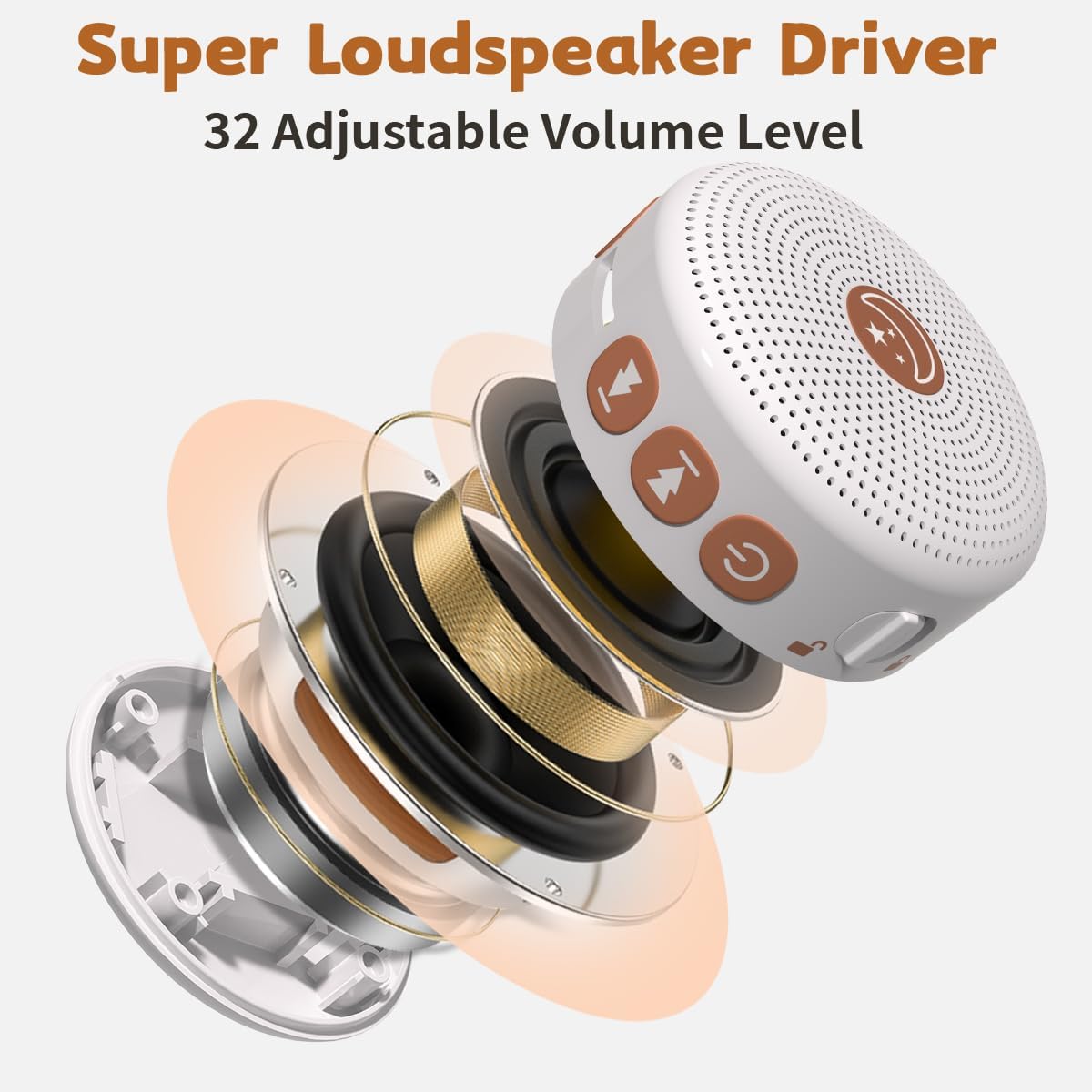 Sound Machine Mini Portable Baby White Noise Machine with 30 Soothing Sounds for Kids Adults Auto-Off Timer 32 Volume Levels Rechargeable Brown Noise Sleep Machine for Home Office Privacy and Travel