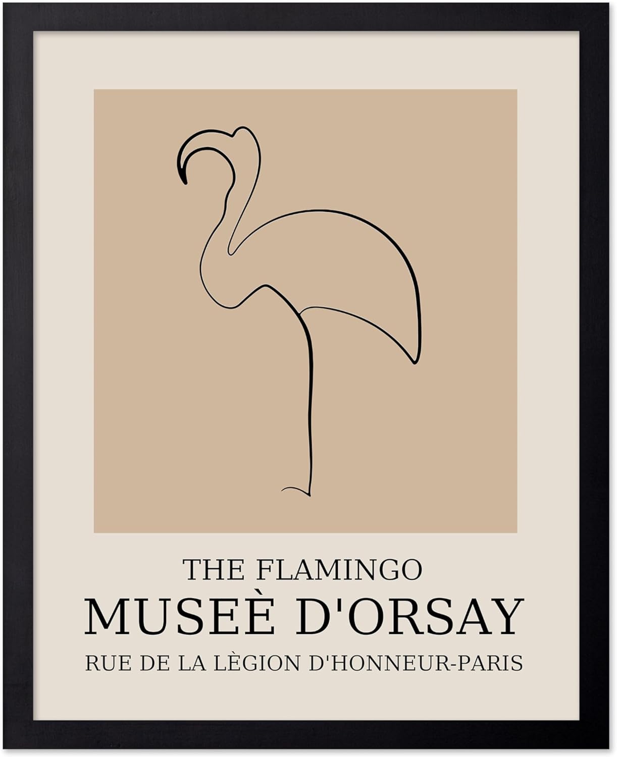 Poster Master Vintage Poster - Retro Minimalist Print - Gift for Artist, Housewarming - Flamingo, Line Drawing, Sketch, Abstract - Wall Decor for Living Room, Bedroom, 18x24 Unframed Wall Art