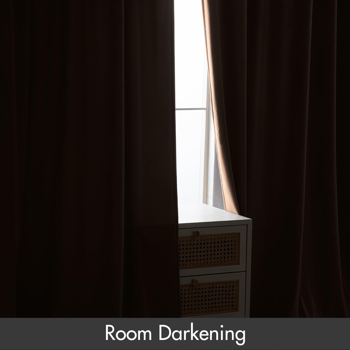 MIULEE Blush Beige Velvet Curtains Thermal Insulated Blackout Curtain Drapes for Bedroom Living Room Darkening 90 Inches Long Curtains Panels Rod Pocket Set of 2