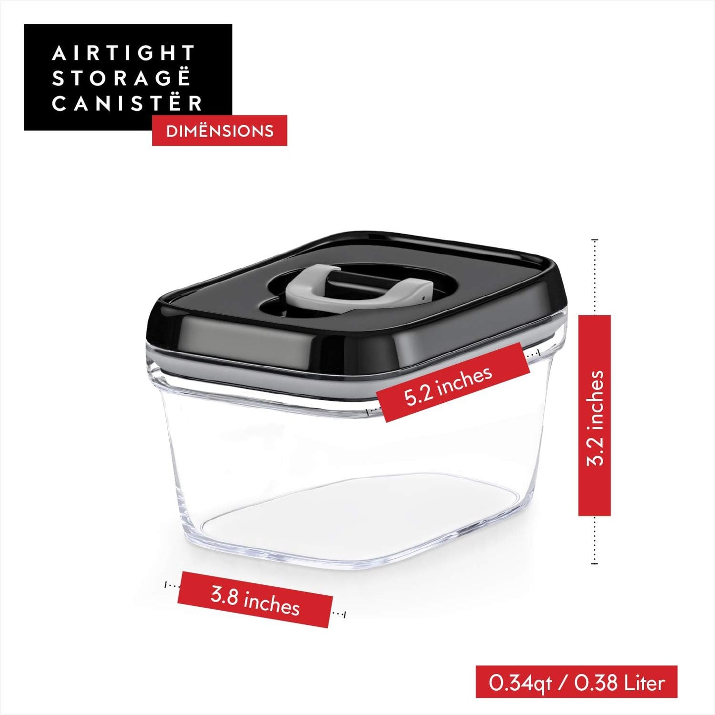 DWËLLZA KITCHEN Mini Airtight Food Storage Containers with Lids – Set of 6 Clear Plastic Small Pantry Containers for Spices, Candy, Nuts, Coffee or Tea, BPA-Free, Keeps Food Fresh & Dry