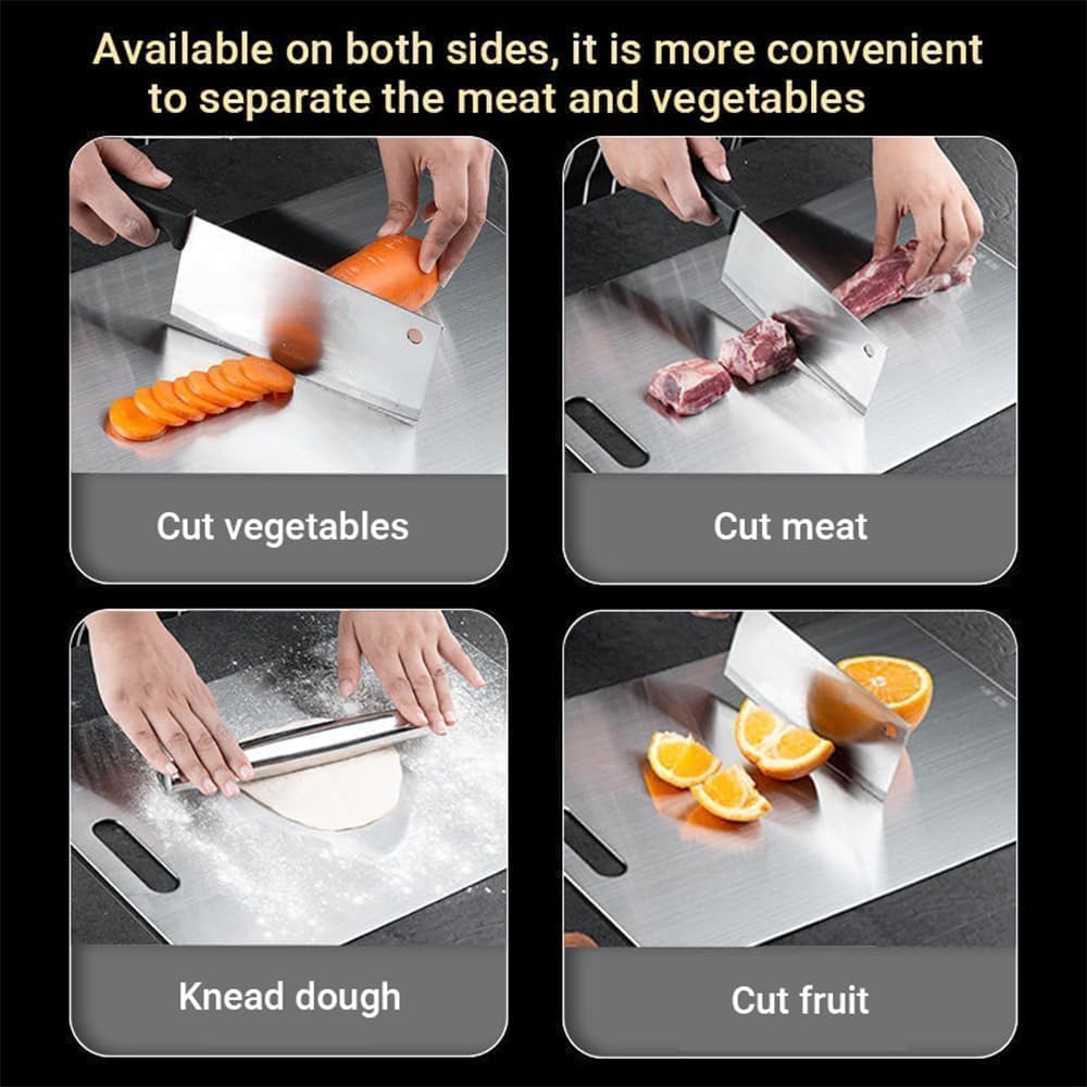 Titanium Cutting Board, 100% Pure Titanium Cutting Boards for Kitchen, Double Sided Food-Grade Chopping Board - Dishwasher Safe Easy to Clean (12"L x 9"W)