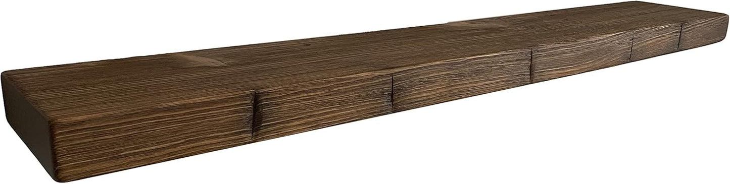 joelsantiques 36 Inch Floating Shelves - 36x9x2 in Wood Wall Shelf, Natural Wooden Home Decor for Bathroom Kitchen Bedroom, Hanging Mounted Invisible Bracket, Medium Brown
