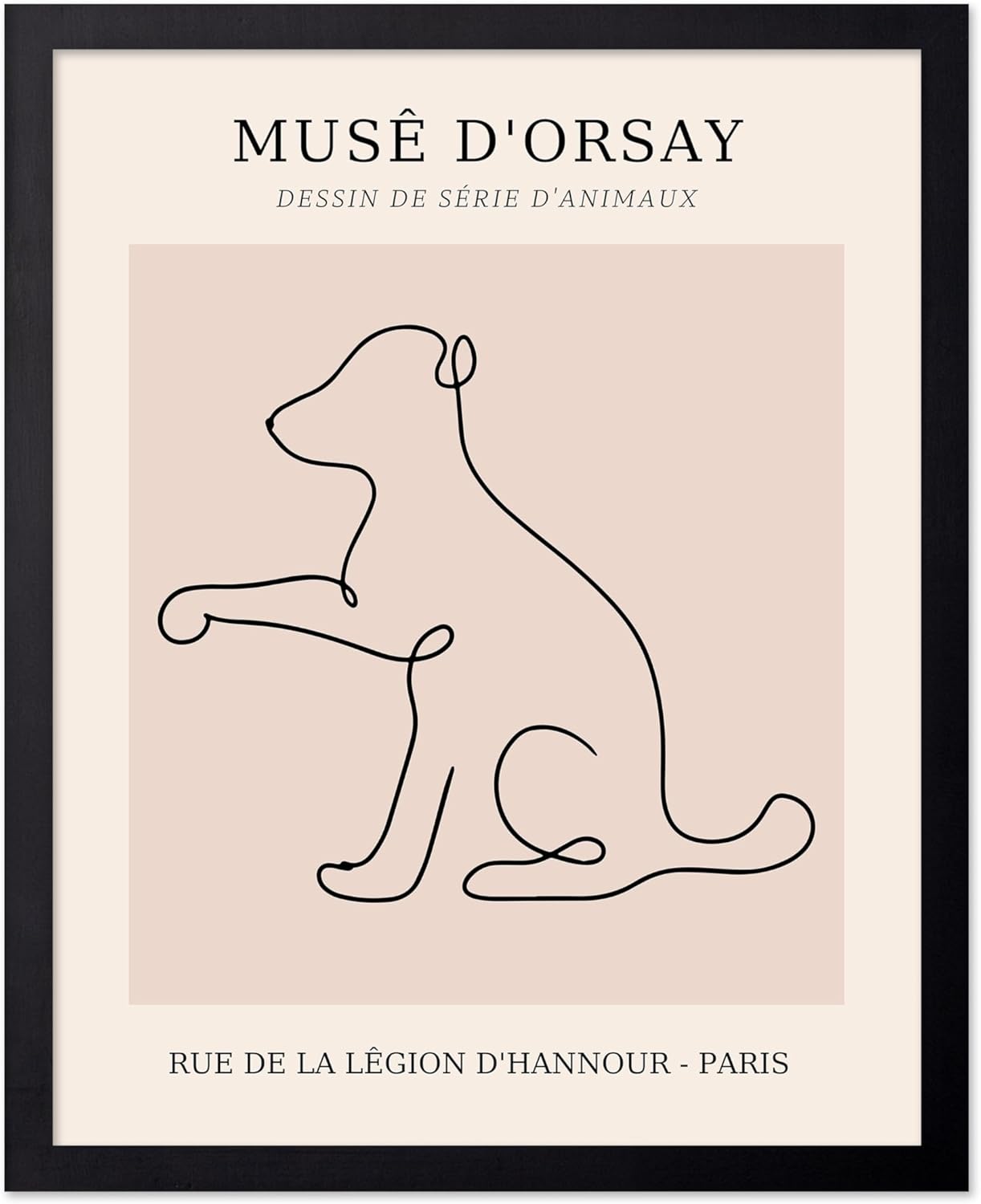 Poster Master Vintage Poster - Retro One Line Dog Drawing Print - Dog Art - Minimal Gift for Men, Women, Animal Lover - Abstract Wall Decor for Home, Office, Bedroom, 24x32 Unframed Wall Art
