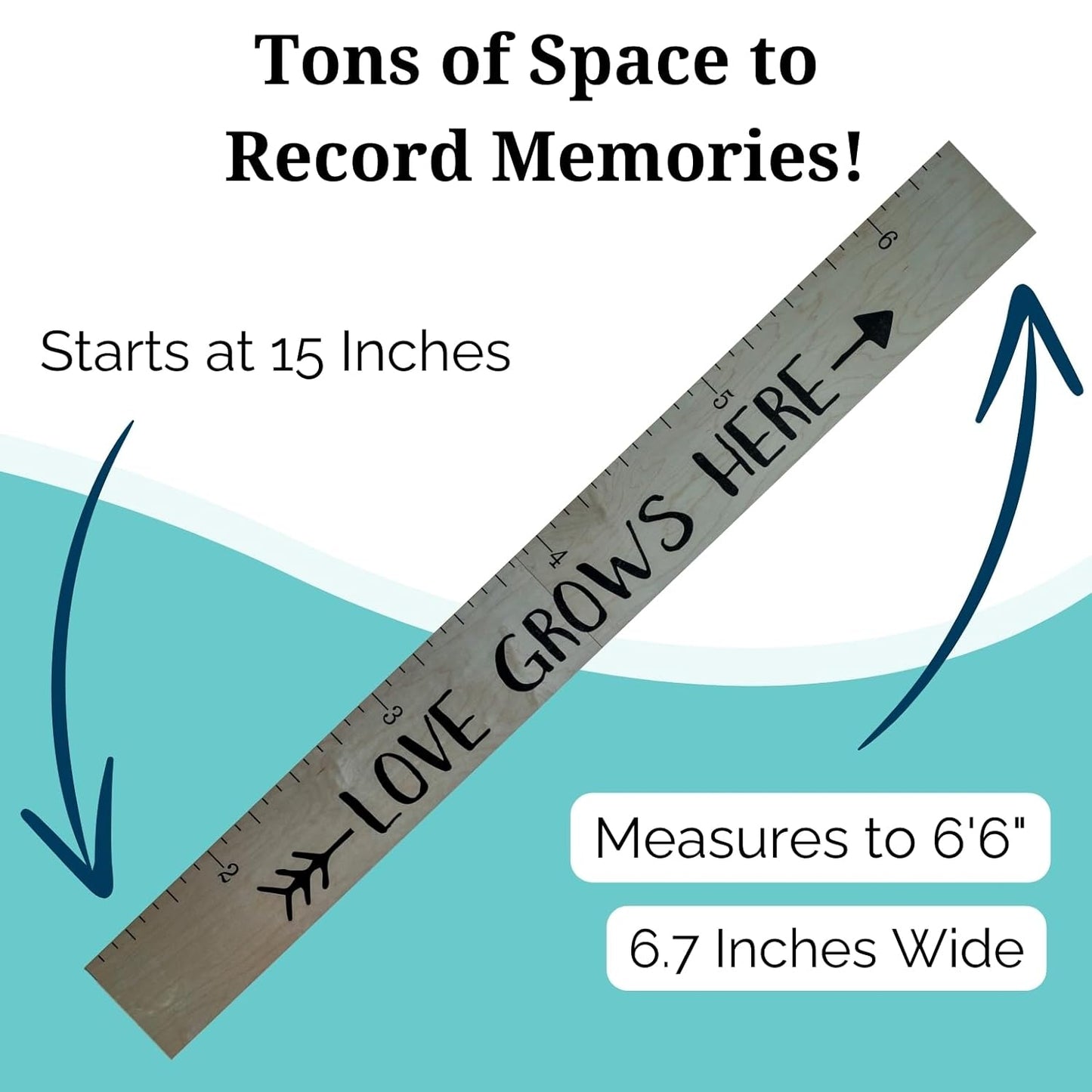 Wooden Growth Chart – Kids Height Chart, Wall Measurement for Kids, Height Chart for Wall, Growth Ruler for Children – Tribal Gray (63"x6.7")