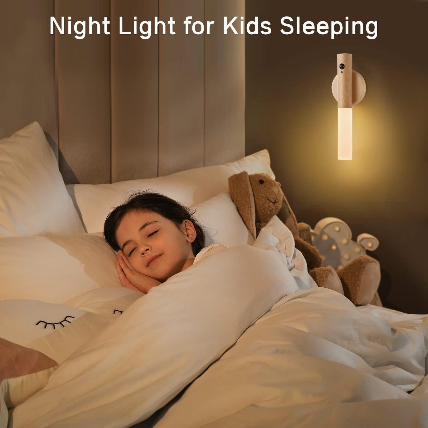 Montford Battery Operated Wall Sconces, Motion Sensor Night Light Magnetic Wall Light Rechargeable Wall Sconce, Peel and Stick Sconce Lights for Bedside Stair Hallway