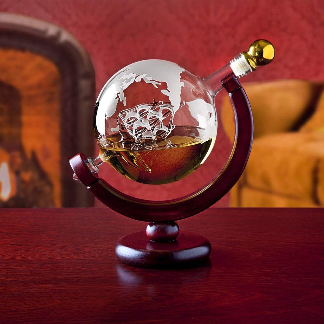Godinger Whiskey Decanter Globe - for Liquor, Scotch, Bourbon, Vodka or Wine, Gifts for Men Dad - 850ml