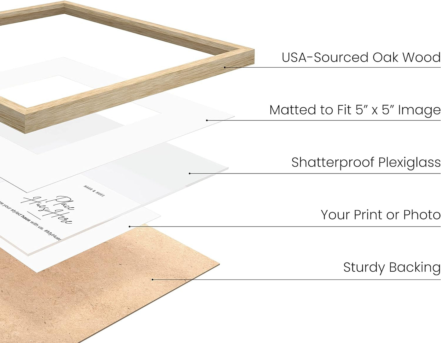 HAUS AND HUES Beige Square Frames Set of 9-10x10