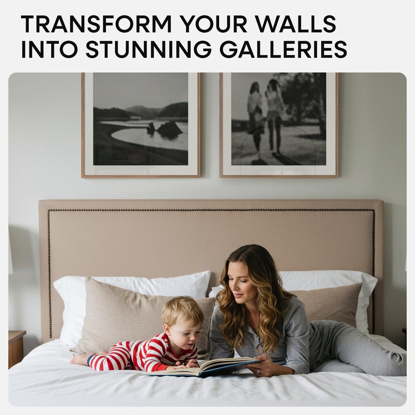 Homeforia 24x24 Wood Picture Frame, High End Natural Oak 24 x 24 Square Light Wooden Poster Frame with Mat 20 by 20 Photo, 24by24 Large Frames Matted to 20x20 Print, Tempered Glass, Wall Kit, Set of 1