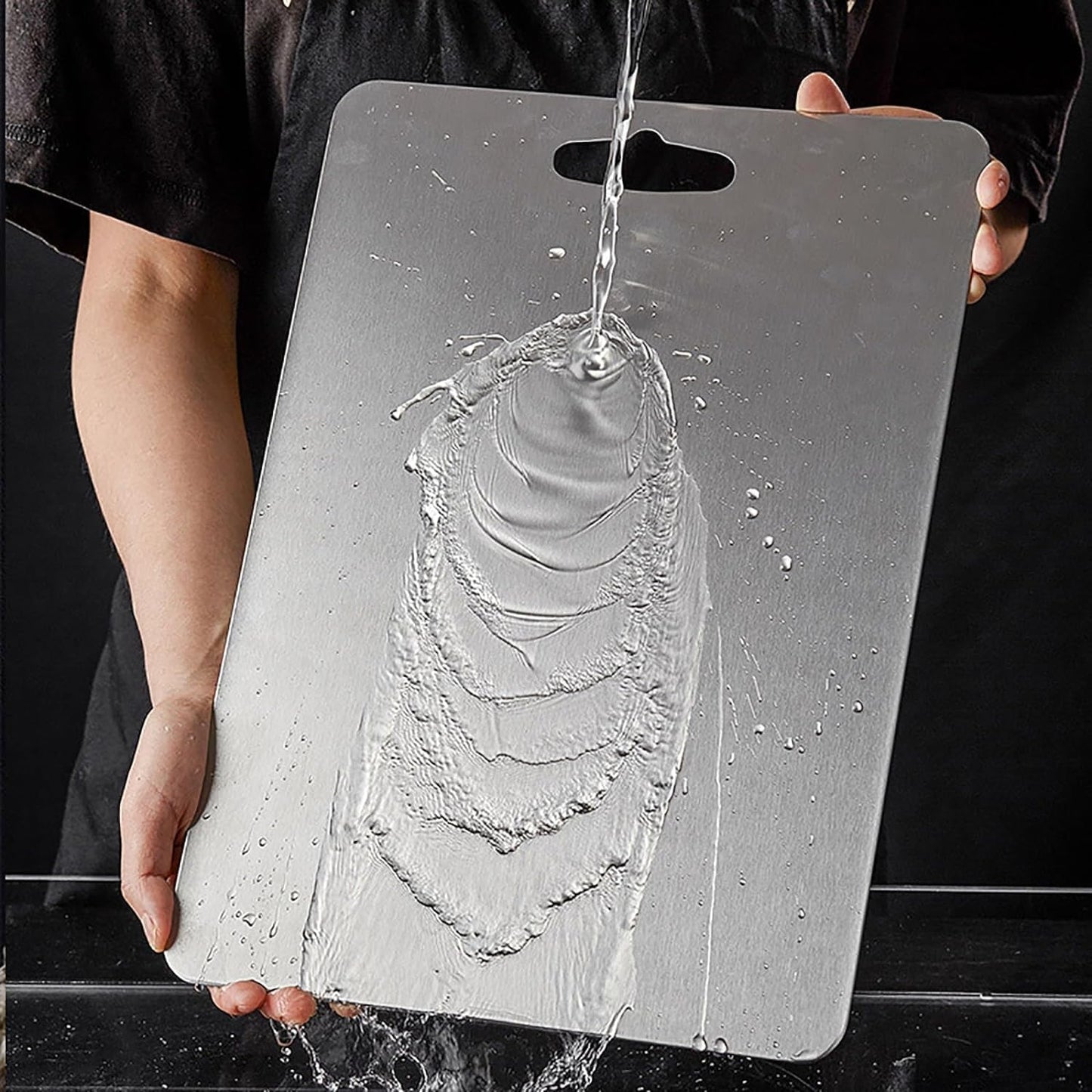 Titanium Cutting Board, New Titanium Cutting Board, Top, 100% Pure Titanium Cutting Boards for Kitchen, Healthy Premium Dual-Sided Chopping Board for Fruit, Meat, Vegetable. (Medium - 14" x 10")