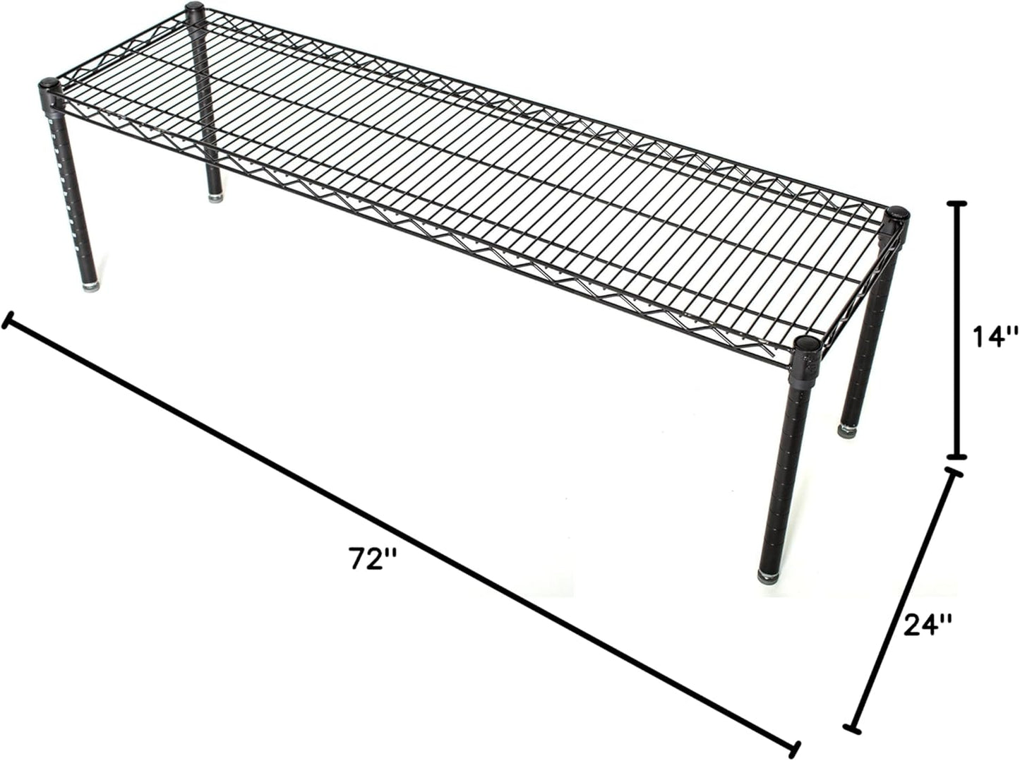 Omega Products Corporation 24" Deep x 72" Wide x 14" High Black Stationary Dunnage Rack