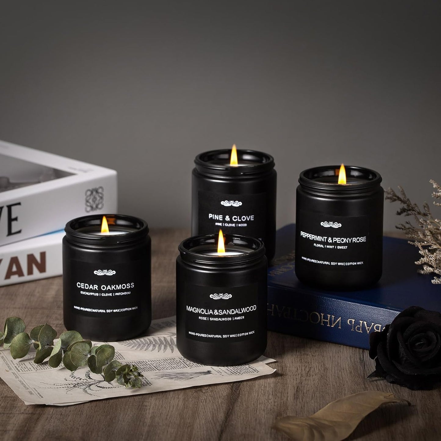 JXDLSQ 6 Pack Candles for Home Scented Aromatherapy Candles Gifts Set for Men, Men Candle Set, 42 oz 300 Hour Long Lasting Candles, Gifts for Mens, Birthday, Anniversary Present