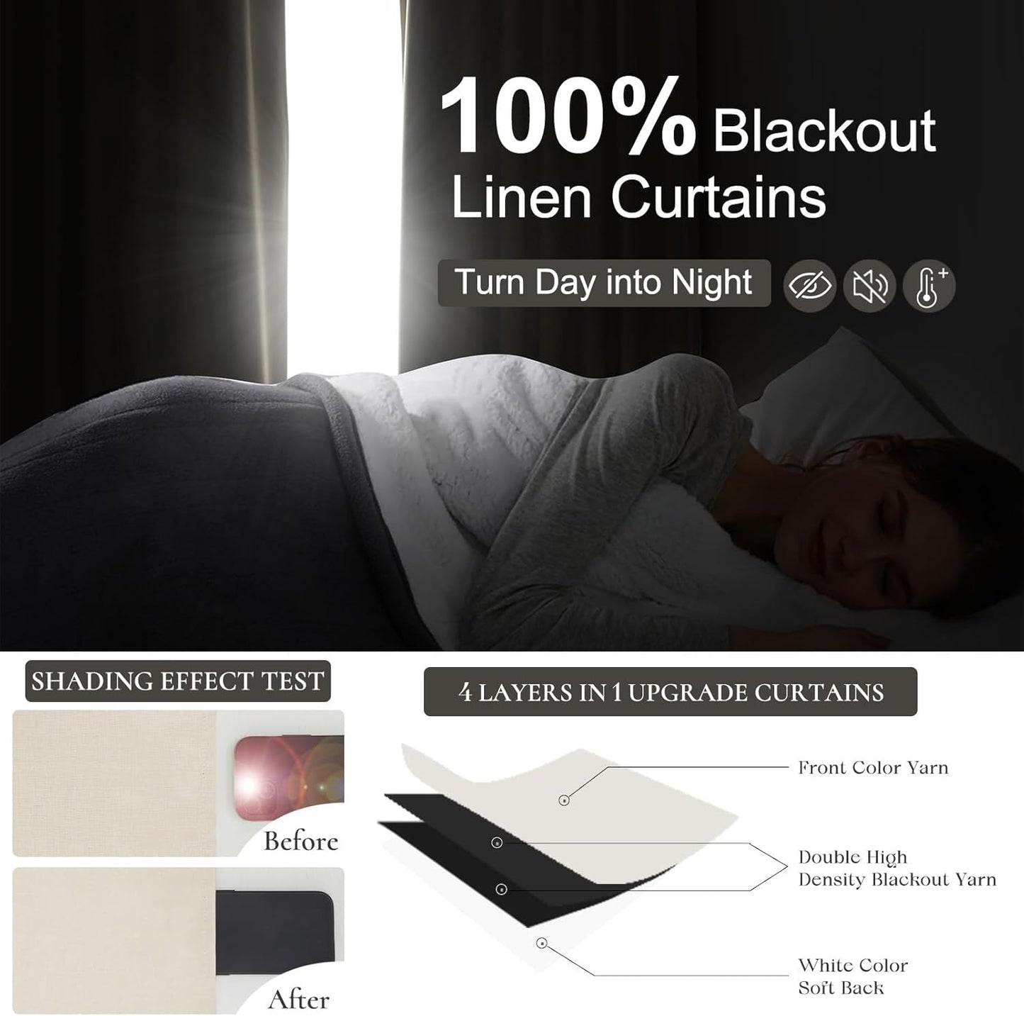 Pinch Pleated Linen Curtains with Hooks and Rings Blackout Curtains 102 Inches Long Custom 8-1/2ft Tall Privacy Window Treatments Beige Wheat Oatmeal Aesthetic Drapes for Bedroom 2 Panels Burg