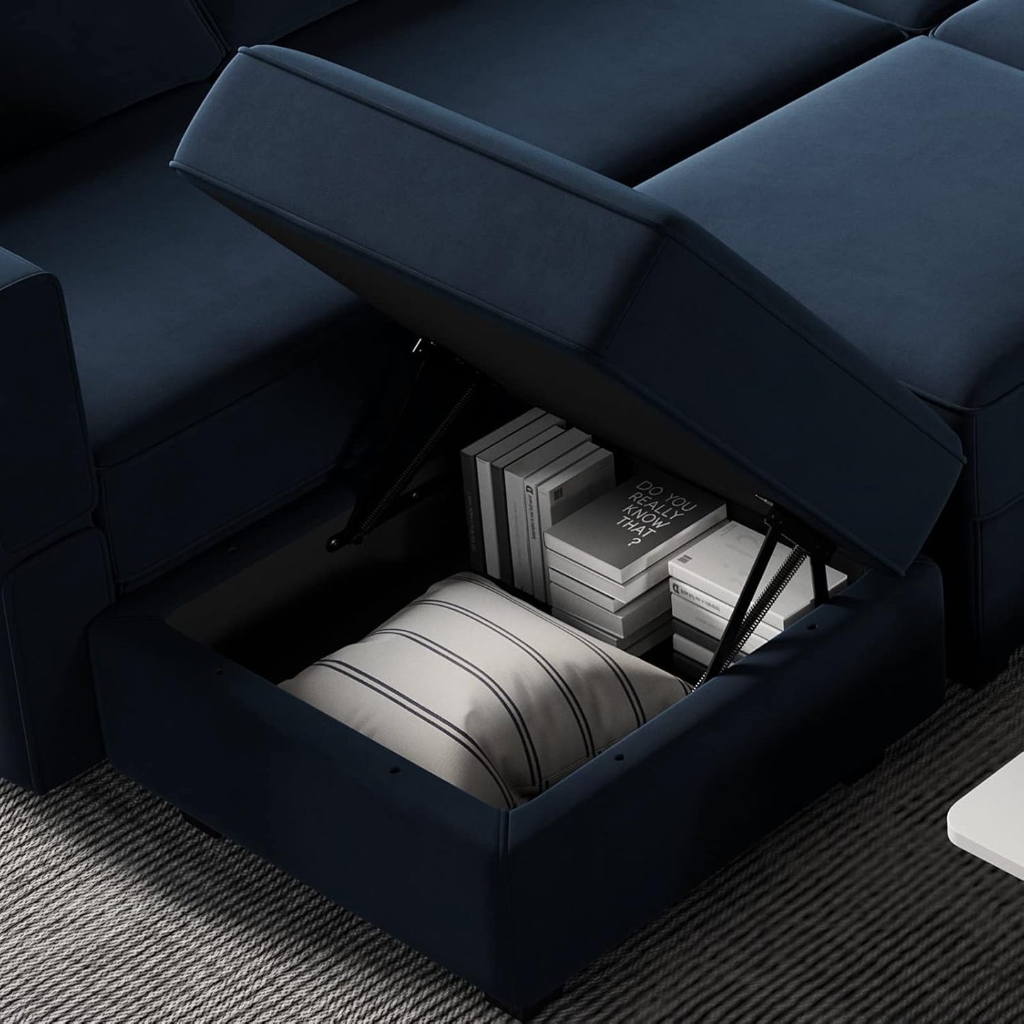Belffin Modular Loveseat Sofa Couch with Storage Seats Velvet 2 Seater Love Seats for Small Spaces Blue