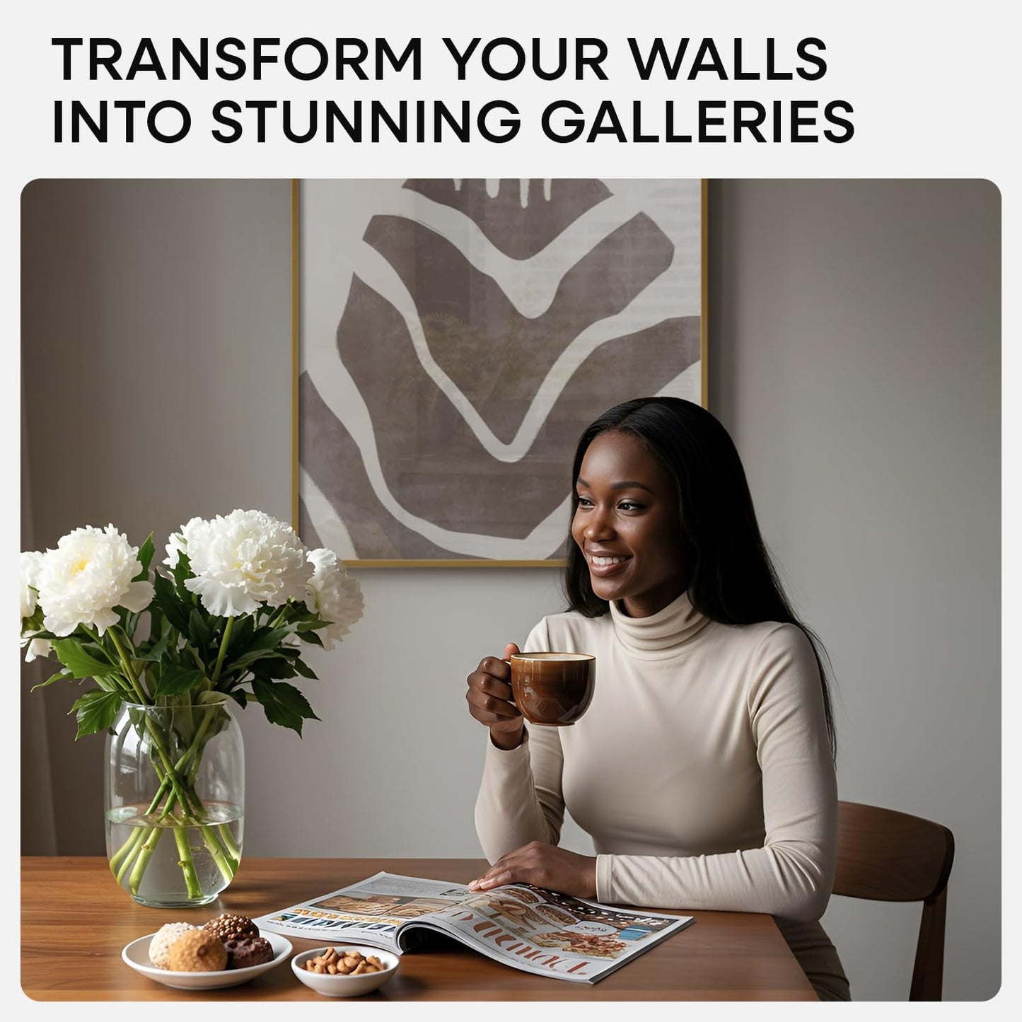 Homeforia Picture 20x28 Bronze Frame, High End Metal 20 x 28 Brass Poster Frames with Mat 14 x 22 for Photo, 20x28 Frame Matted to 14x22 Print, 28x20 Hanging Frames, Tempered Glass, Wall Kit, Set of 1