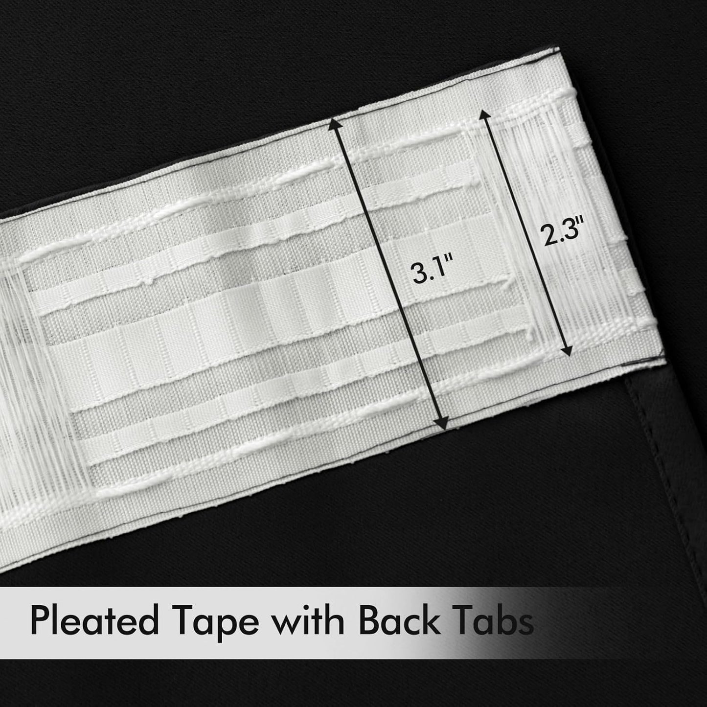 MIULEE Black Back Tab Blackout Curtains 100 Inch Length 2 Panels Set for Living Room Bedroom Privacy, Halloween Rod Pocket/Pinch Pleat Thermal Insulated Room Darkening Pleated Light Blocking Drapes