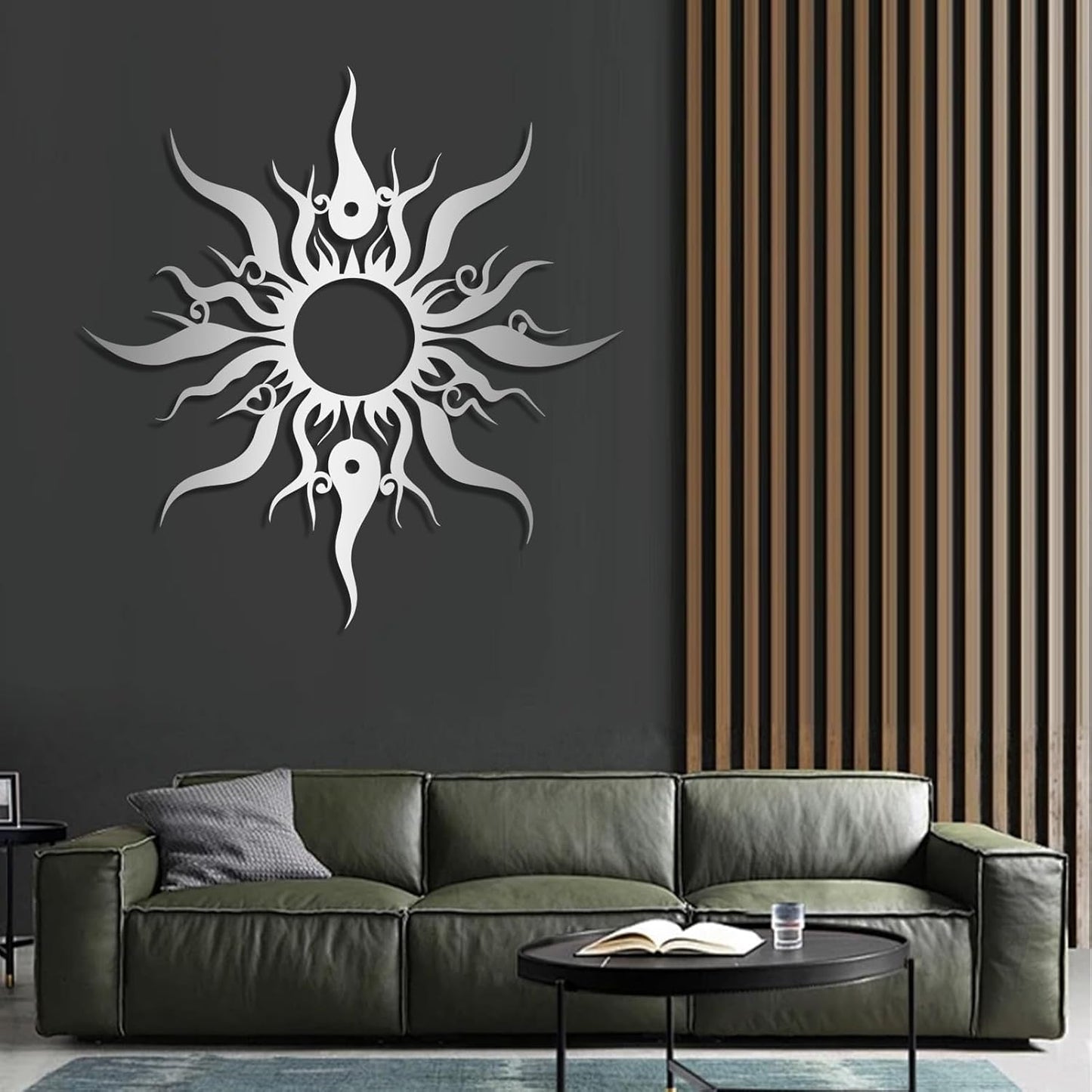 Hotuijxca Metal Wacky Sun Wall Art, Wacky Sun Metal Decor for Livingroom, Bedroom (Gold, 24"x23"/60x58cm, metal wall art)